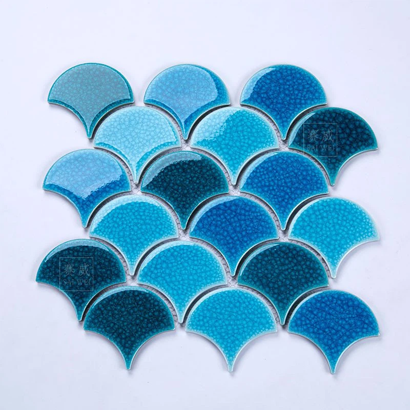 ガラス魚鱗タイル